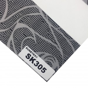 Shinning Textured Translucent 100% Polyester Dual Blinds Fabric With Pattern